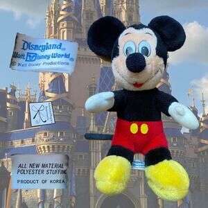 Walt Disney World Disneyland Vintage Mickey Mouse Sitting Position Plush